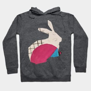 90s abstract watercolor bunny Hoodie